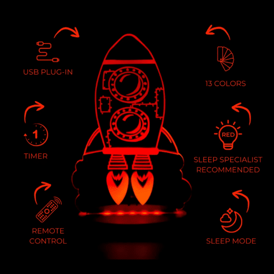 rocket night light Duski Night Light Rocket 4
